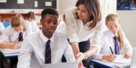 female teacher with student